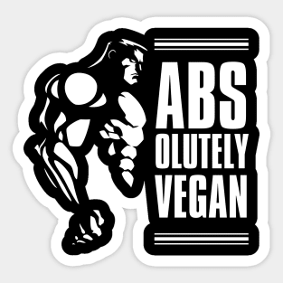 Absolutely Vegan Fitness Body Builder Pun Sticker